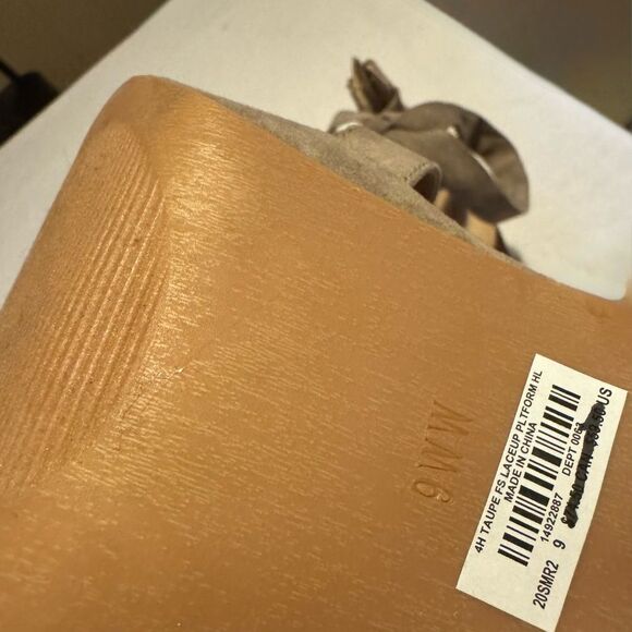 TORRID 9W Taupe Tan Beige Laceup Platform Heel Strappy Chunky W Ankle Ties Y2K - Picture 7 of 7